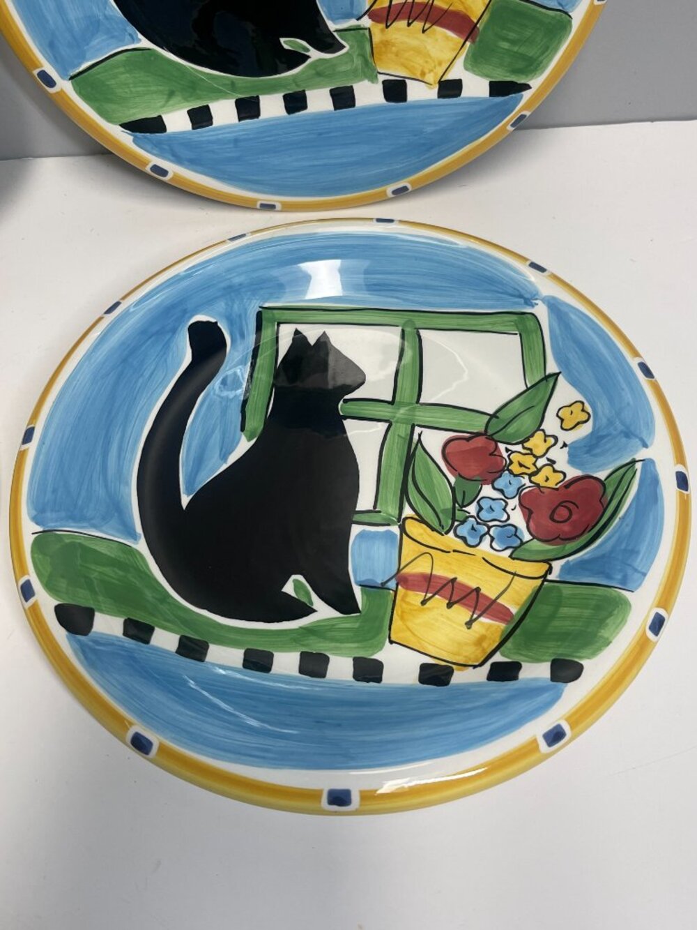Hausenware Mary Jane Mitchell 1999 Black Cat Plates Set of 4 - Picture 2 of 7